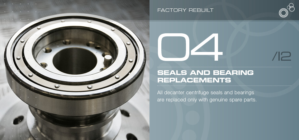 Seals and bearing replacements