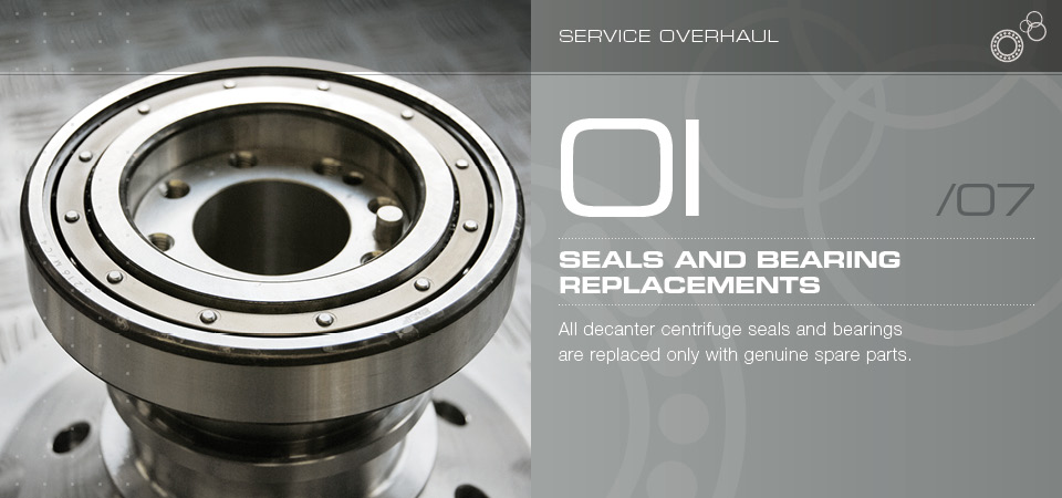 Seals and bearing replacements