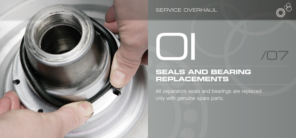 Seals and bearing replacements